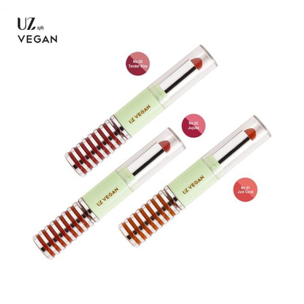 UZ Vegan 2In1 Watery & Velvet Lip ( มีให้เลือก 3 เฉดสี )
